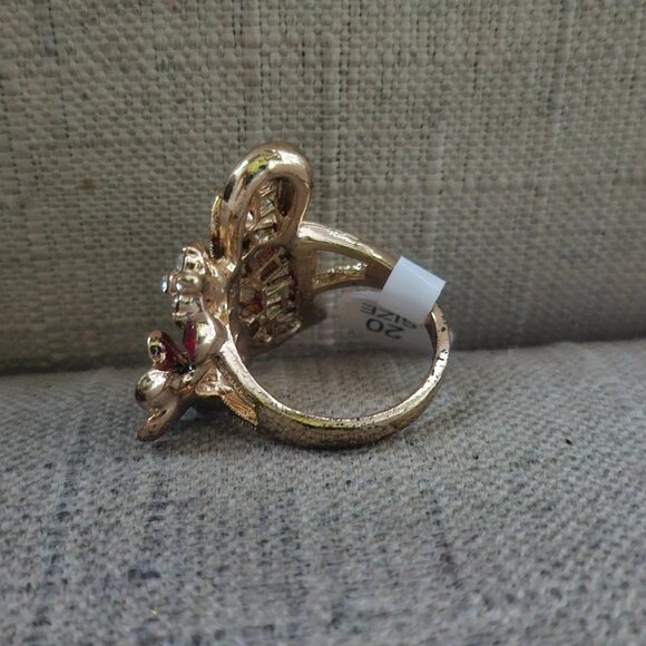 Fashion Ring Butterfly Shape Multi Color Faux Gemstone Fashion Jewelry Size - Picture 5 of 10